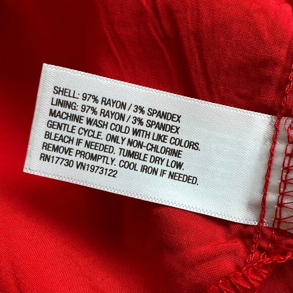 NEW AVA & VIV V Neck Midi Dress Size XXL Red Sleeveless Flowy Rayon Coastal - Picture 4 of 4